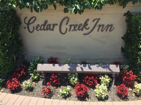 Cedar creek inn - May 1, 2016 · 11 reviews and 9 photos of Cedar Creek Inn "We had just moved to the area and was still remodeling our new houses bathroom so we needed a place to stay. It was clean comfortable and available more of a motel type place but thats all we needed the front desk person got us setup fast with no reservation in advance. 